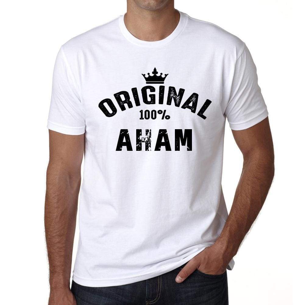 Aham 100% German City White Mens Short Sleeve Round Neck T-Shirt 00001 - Casual