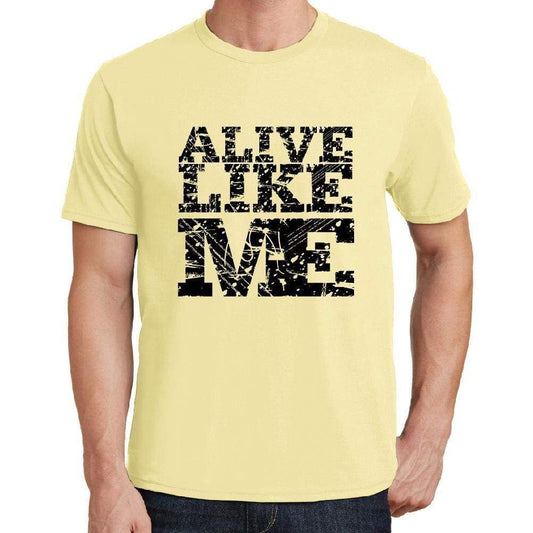 Alive Like Me Yellow Mens Short Sleeve Round Neck T-Shirt 00294 - Yellow / S - Casual