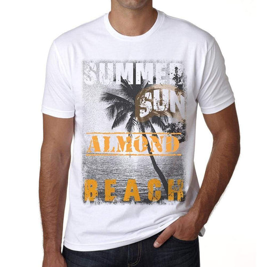 Almond Mens Short Sleeve Round Neck T-Shirt - Casual