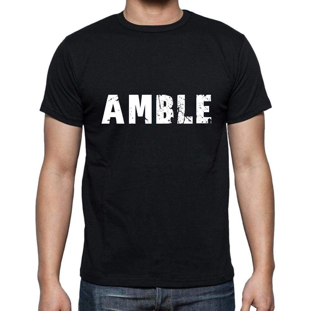 Amble Mens Short Sleeve Round Neck T-Shirt 5 Letters Black Word 00006 - Casual
