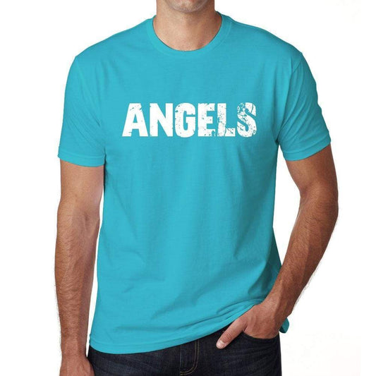 Angels Mens Short Sleeve Round Neck T-Shirt 00020 - Blue / S - Casual