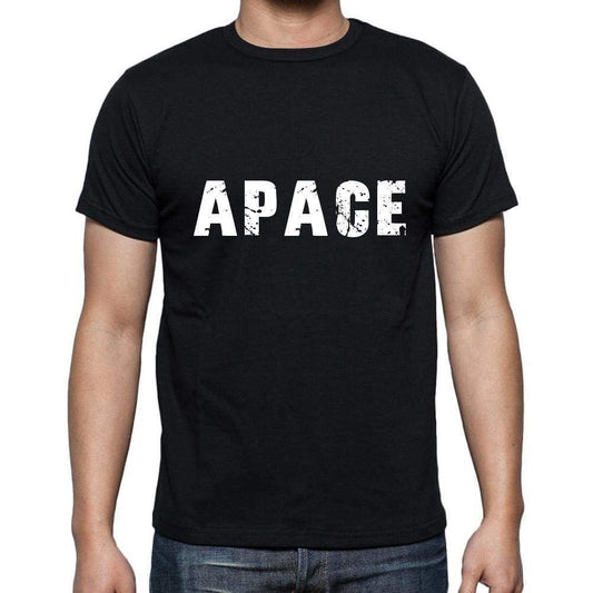 Apace Mens Short Sleeve Round Neck T-Shirt 5 Letters Black Word 00006 - Casual