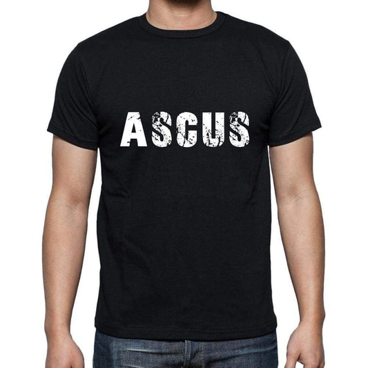 Ascus Mens Short Sleeve Round Neck T-Shirt 5 Letters Black Word 00006 - Casual