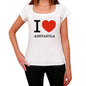 Ashtabula I Love Citys White Womens Short Sleeve Round Neck T-Shirt 00012 - White / Xs - Casual