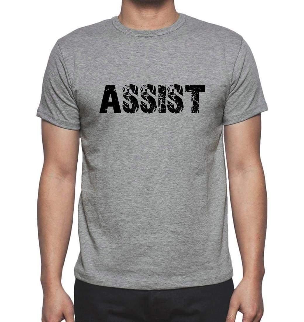 Assist Grey Mens Short Sleeve Round Neck T-Shirt 00018 - Grey / S - Casual