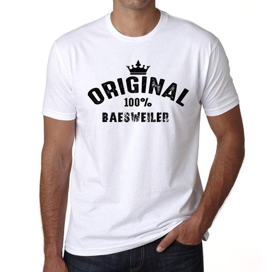 Baesweiler 100% German City White Mens Short Sleeve Round Neck T-Shirt 00001 - Casual