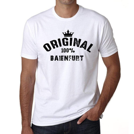 Baienfurt 100% German City White Mens Short Sleeve Round Neck T-Shirt 00001 - Casual