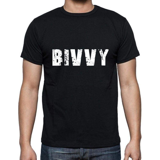 Bivvy Mens Short Sleeve Round Neck T-Shirt 5 Letters Black Word 00006 - Casual