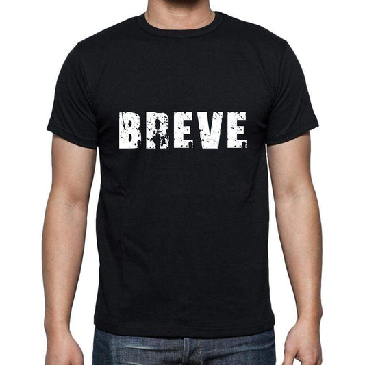 Breve Mens Short Sleeve Round Neck T-Shirt 5 Letters Black Word 00006 - Casual