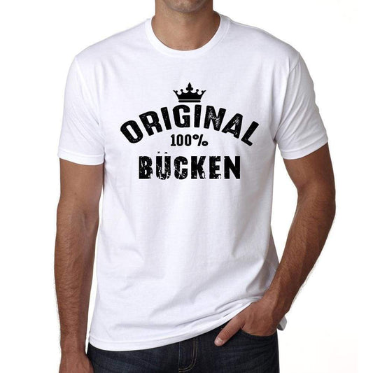 Bücken 100% German City White Mens Short Sleeve Round Neck T-Shirt 00001 - Casual