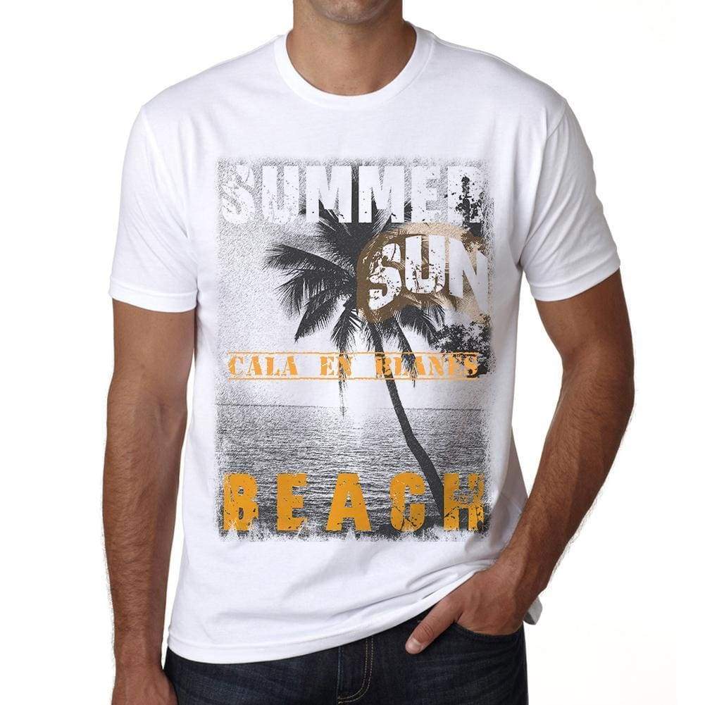 Cala En Blanes Mens Short Sleeve Round Neck T-Shirt - Casual