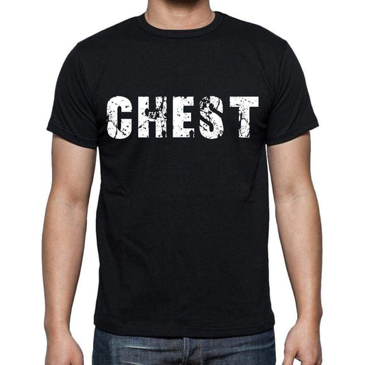 Chest Mens Short Sleeve Round Neck T-Shirt Black T-Shirt En