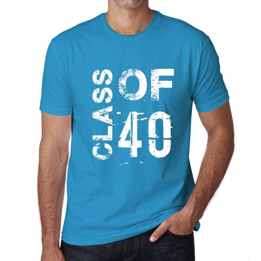 Class Of 40 Grunge Mens T-Shirt Blue Birthday Gift 00483 - Blue / Xs - Casual