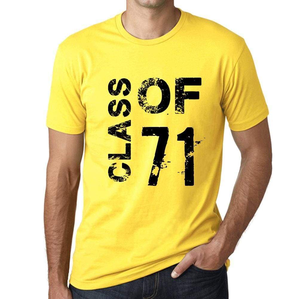 Class Of 71 Grunge Mens T-Shirt Yellow Birthday Gift 00484 - Yellow / Xs - Casual