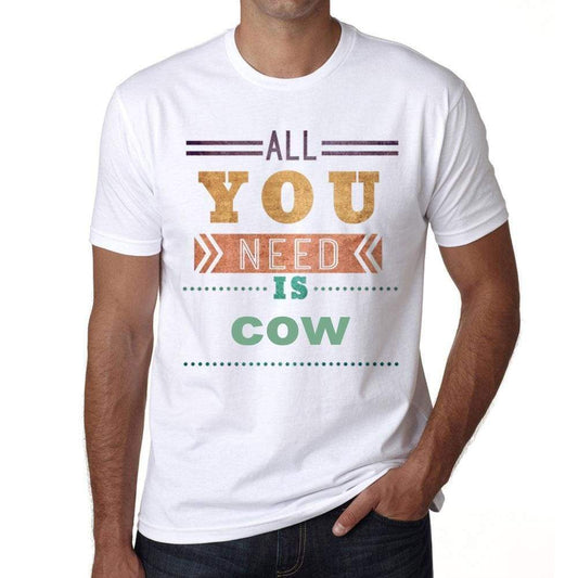 Cow Mens Short Sleeve Round Neck T-Shirt 00025 - Casual