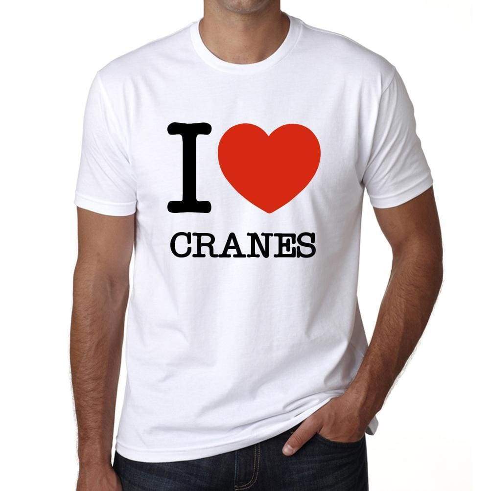 Cranes Mens Short Sleeve Round Neck T-Shirt - White / S - Casual