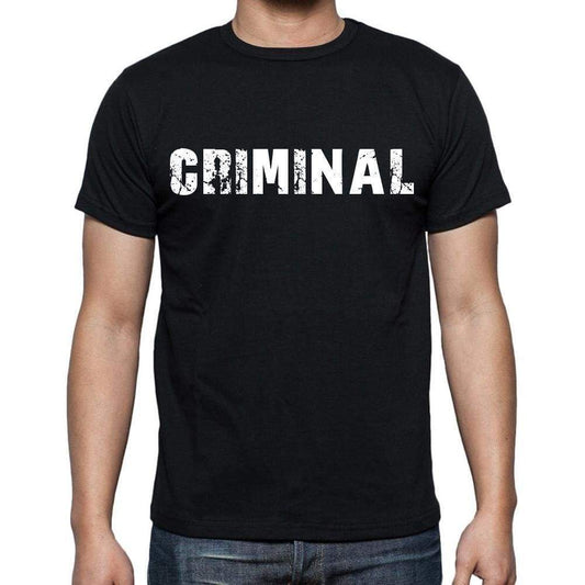 Criminal White Letters Mens Short Sleeve Round Neck T-Shirt 00007