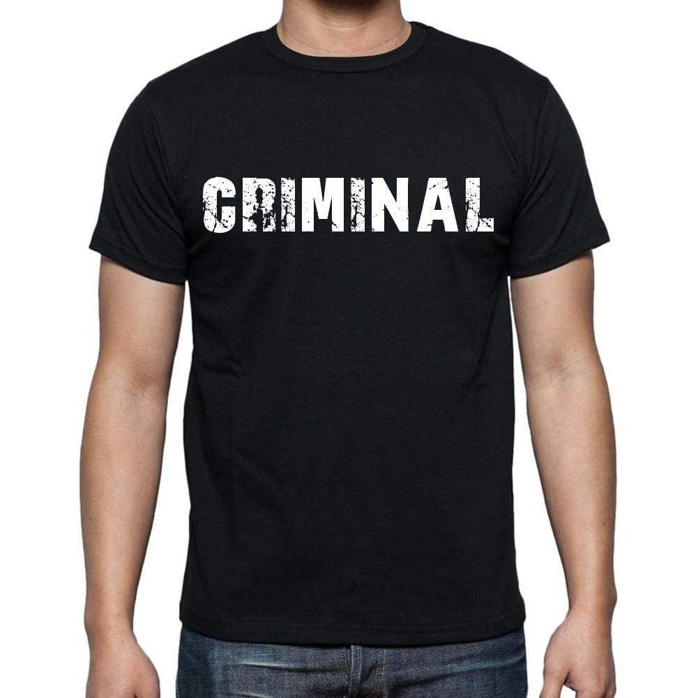 Criminal White Letters Mens Short Sleeve Round Neck T-Shirt 00007