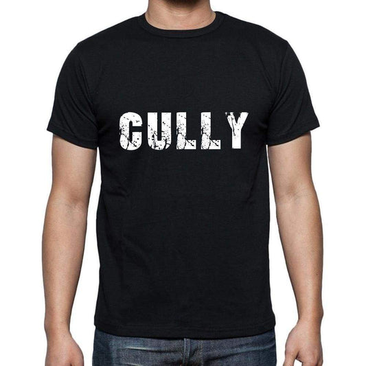 Cully Mens Short Sleeve Round Neck T-Shirt 5 Letters Black Word 00006 - Casual