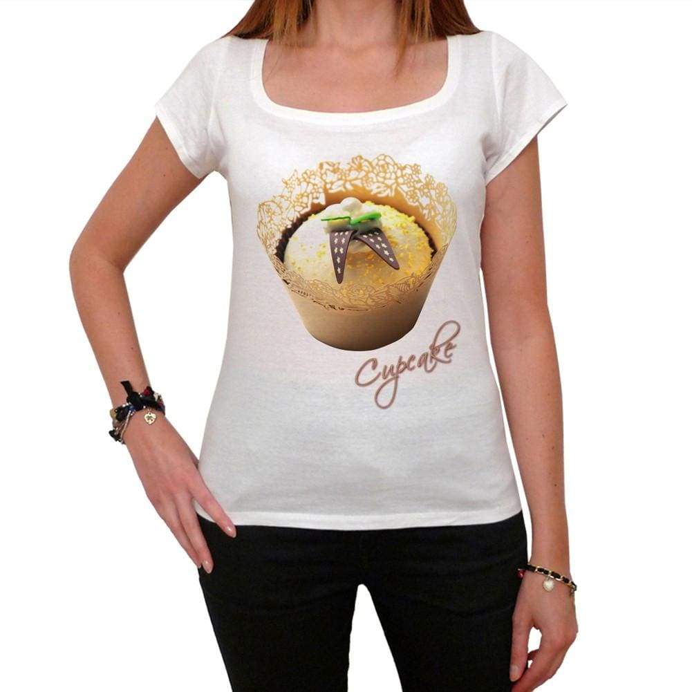 Cupcake Kiwi Vanilla Yellow Womens Short Sleeve Scoop Neck Tee 00152