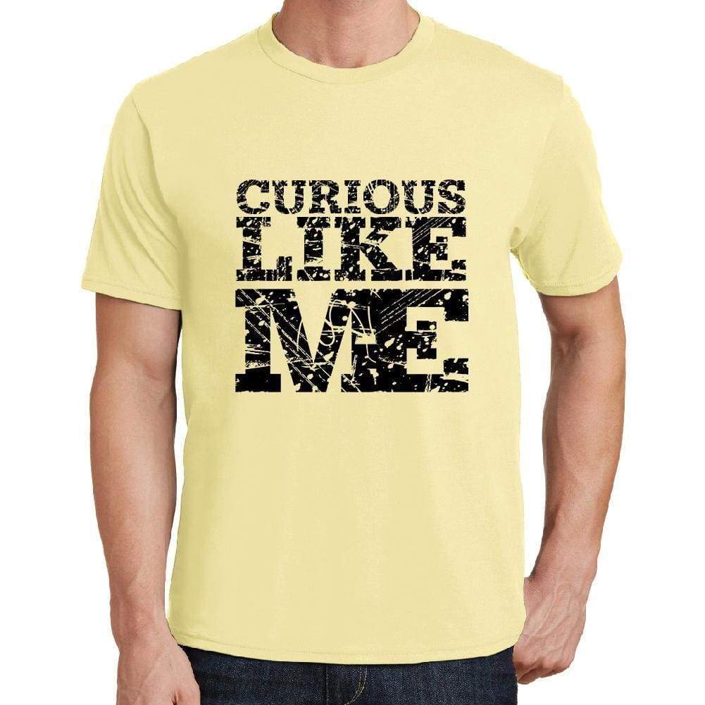 Curious Like Me Yellow Mens Short Sleeve Round Neck T-Shirt 00294 - Yellow / S - Casual