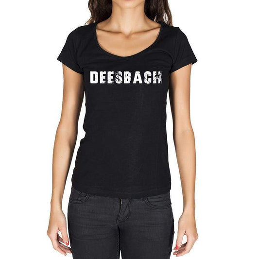 Deesbach German Cities Black Womens Short Sleeve Round Neck T-Shirt 00002 - Casual