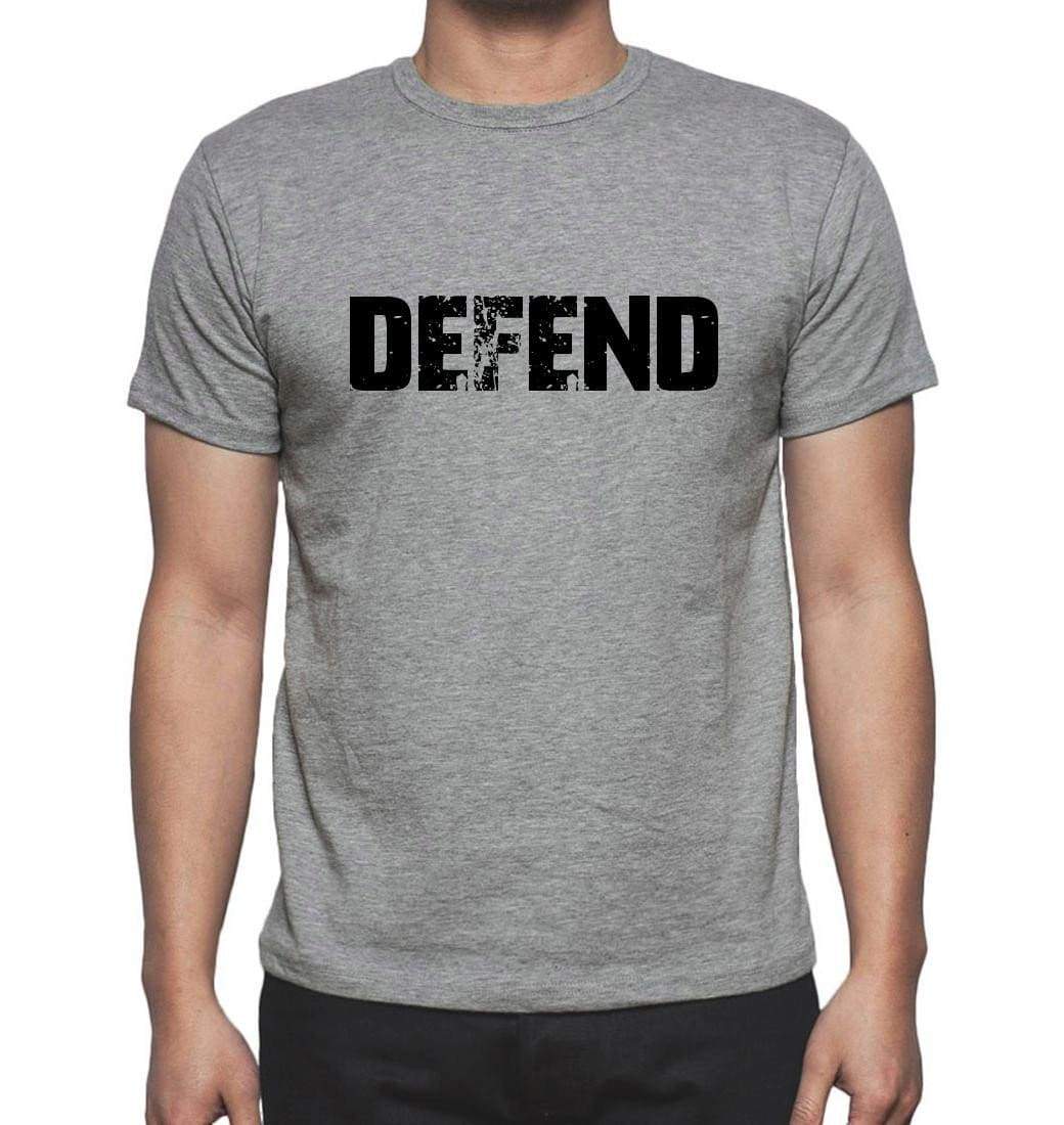 Defend Grey Mens Short Sleeve Round Neck T-Shirt 00018 - Grey / S - Casual
