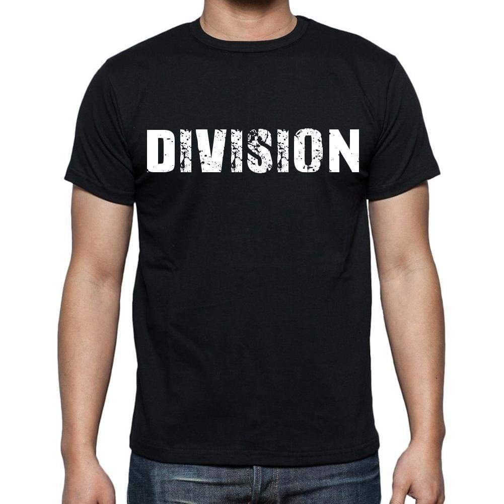 Division White Letters Mens Short Sleeve Round Neck T-Shirt 00007