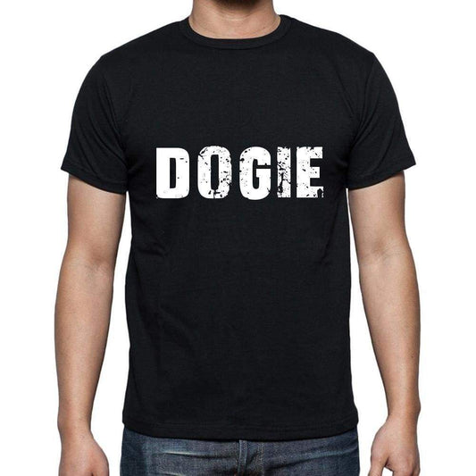 Dogie Mens Short Sleeve Round Neck T-Shirt 5 Letters Black Word 00006 - Casual