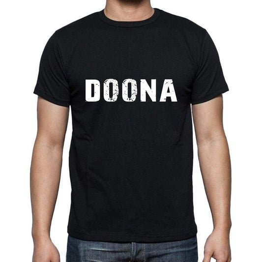 Doona Mens Short Sleeve Round Neck T-Shirt 5 Letters Black Word 00006 - Casual