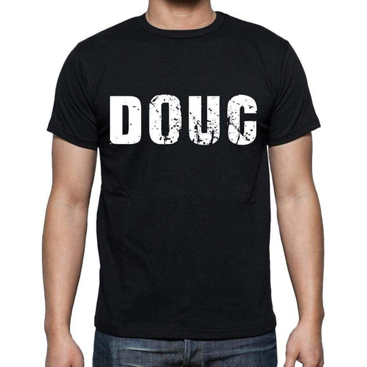 Douc Mens Short Sleeve Round Neck T-Shirt 4 Letters Black - Casual