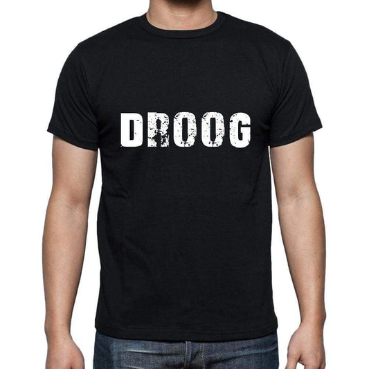 Droog Mens Short Sleeve Round Neck T-Shirt 5 Letters Black Word 00006 - Casual