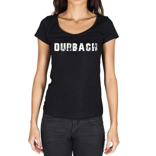 Durbach German Cities Black Womens Short Sleeve Round Neck T-Shirt 00002 - Casual