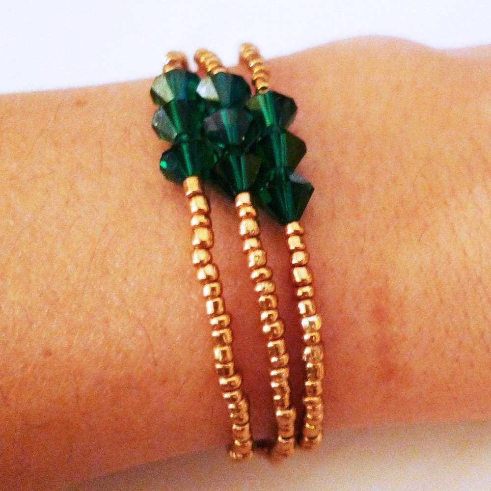 Emerald Gold Beads Bracelets