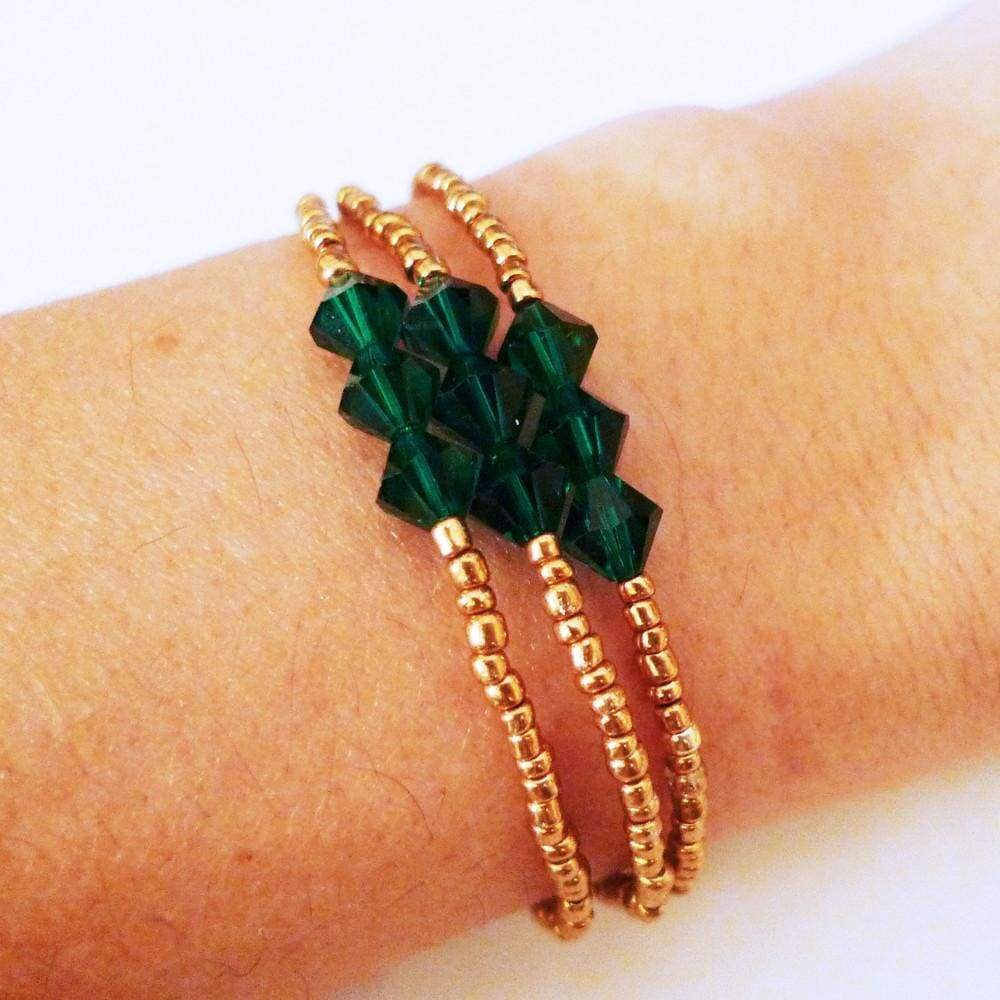 Emerald Gold Beads Bracelets