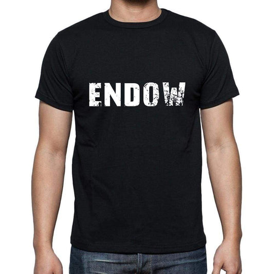 Endow Mens Short Sleeve Round Neck T-Shirt 5 Letters Black Word 00006 - Casual