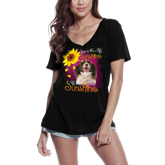 ULTRABASIC Women's V-Neck T-Shirt My Only Sunshine - English Springer Spaniel