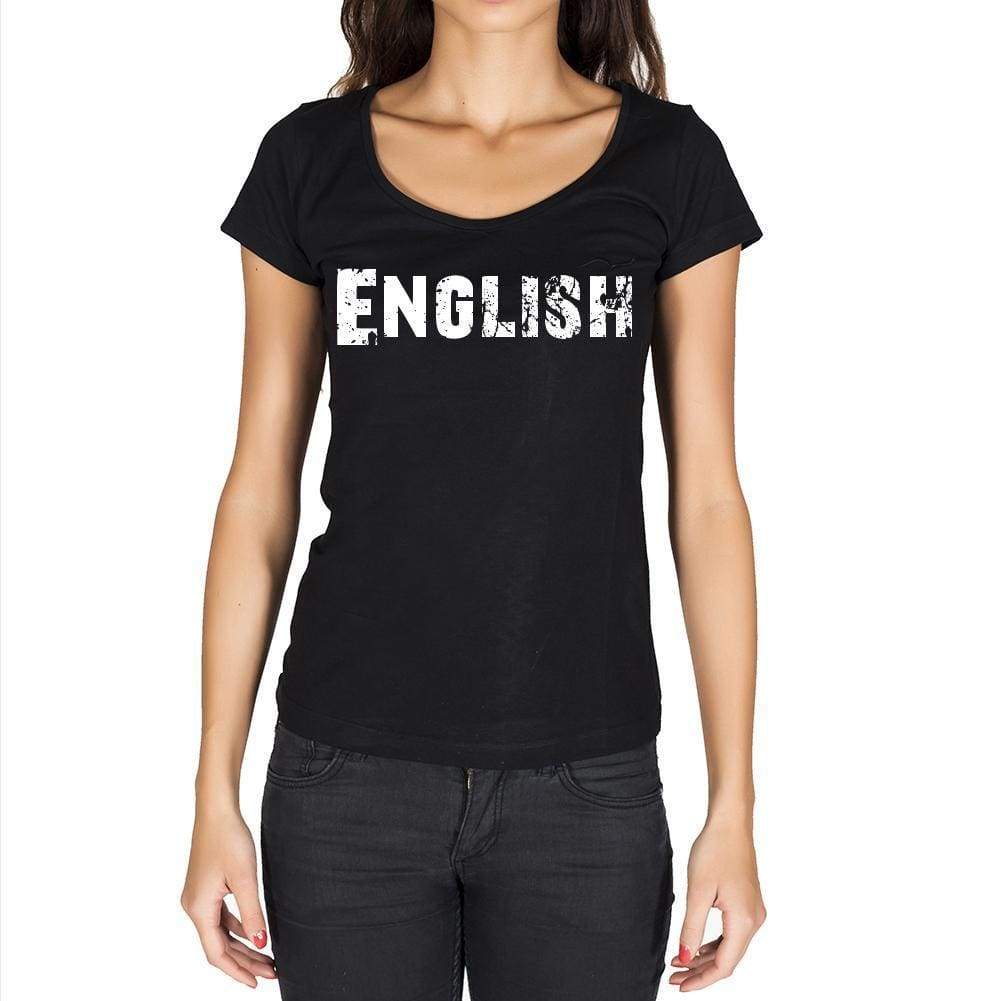 English Womens Short Sleeve Round Neck T-Shirt - Casual