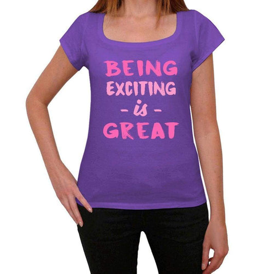 Exciting Being Great Purple Womens Short Sleeve Round Neck T-Shirt Gift T-Shirt 00336 - Purple / Xs - Casual