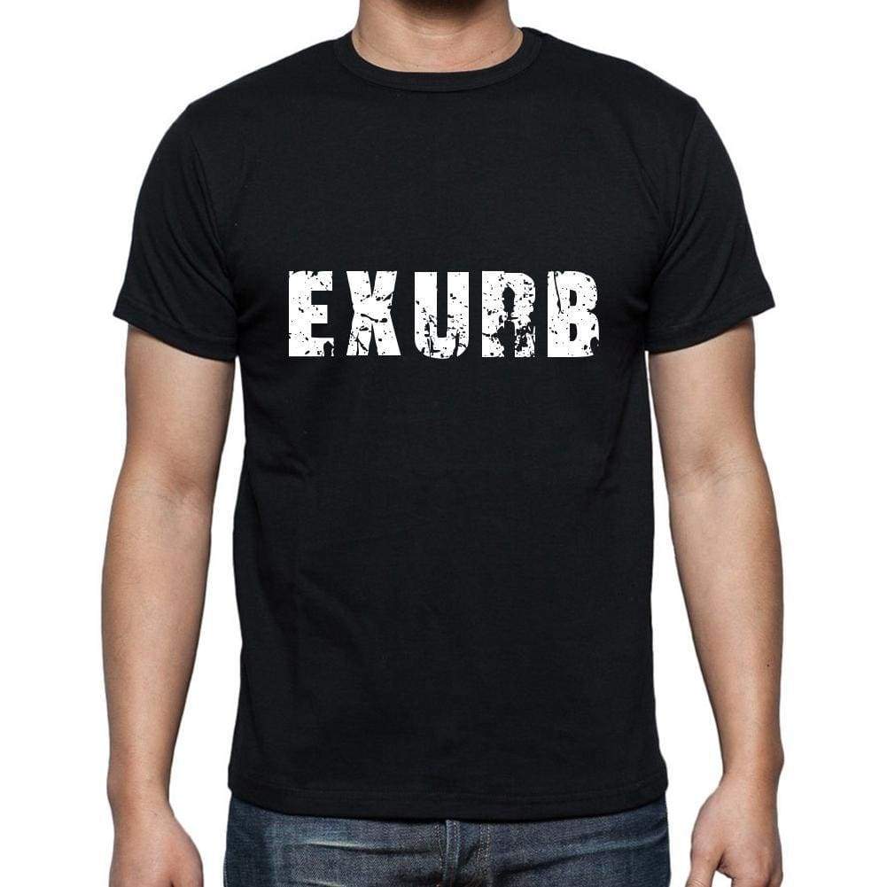 Exurb Mens Short Sleeve Round Neck T-Shirt 5 Letters Black Word 00006 - Casual