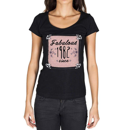 Fabulous Since 1982 Womens T-Shirt Black Birthday Gift 00434 - Black / Xs - Casual
