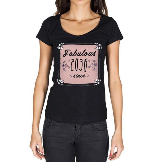 Fabulous Since 2036 Womens T-Shirt Black Birthday Gift 00434 - Black / Xs - Casual
