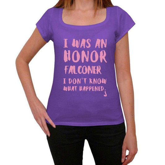 Falconer What Happened Purple Womens Short Sleeve Round Neck T-Shirt Gift T-Shirt 00321 - Purple / Xs - Casual