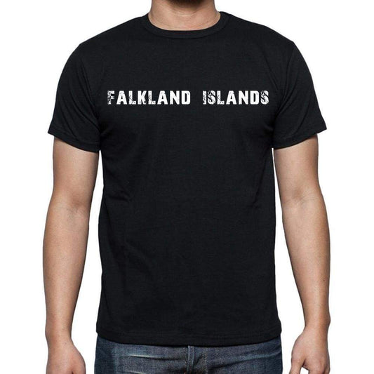 Falkland Islands T-Shirt For Men Short Sleeve Round Neck Black T Shirt For Men - T-Shirt