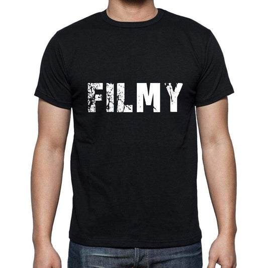 Filmy Mens Short Sleeve Round Neck T-Shirt 5 Letters Black Word 00006 - Casual