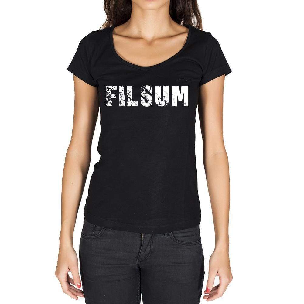 Filsum German Cities Black Womens Short Sleeve Round Neck T-Shirt 00002 - Casual