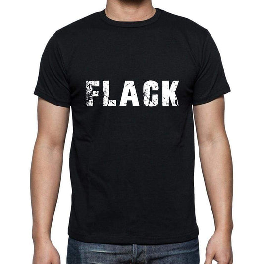 Flack Mens Short Sleeve Round Neck T-Shirt 5 Letters Black Word 00006 - Casual