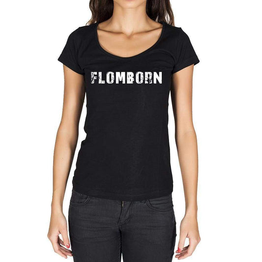 Flomborn German Cities Black Womens Short Sleeve Round Neck T-Shirt 00002 - Casual
