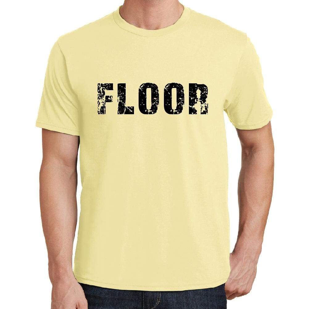 Floor Mens Short Sleeve Round Neck T-Shirt 00043 - Yellow / S - Casual