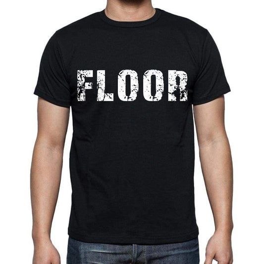 Floor Mens Short Sleeve Round Neck T-Shirt Black T-Shirt En